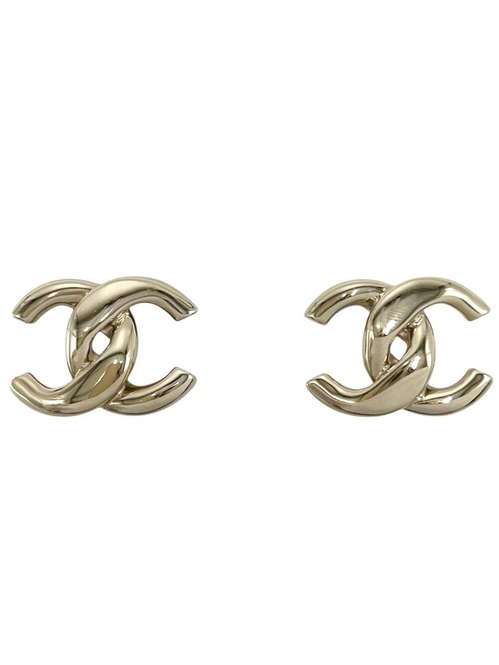 Chanel Cc Logo Earrings Metal Gold-Tone #299764C12B